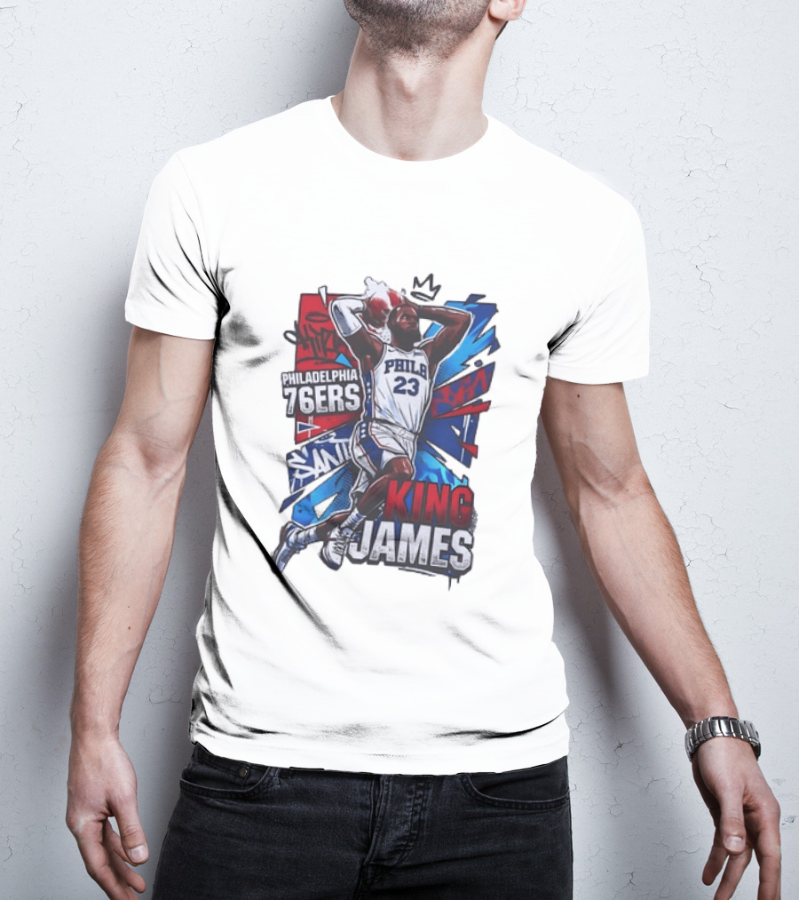 Philadelphia 76ers King James 23 Basketball Dynamic Dunk T-Shirt