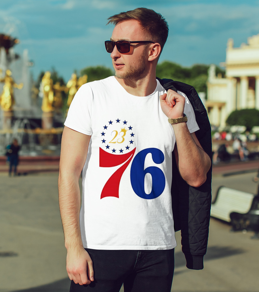 LeBron James 23 Philadelphia 76ers Inspired Number Stars T-Shirt