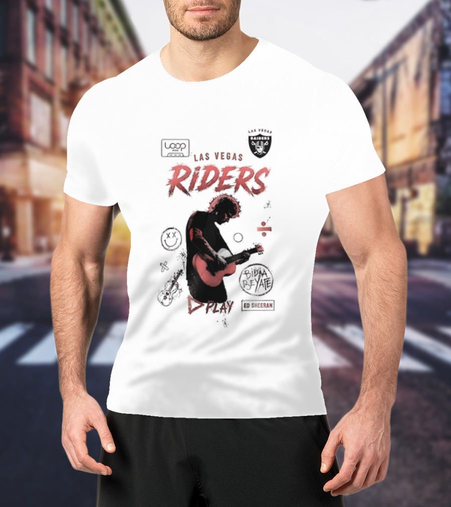 Las Vegas Riders Ed Sheeran Raiders Collage T-Shirt
