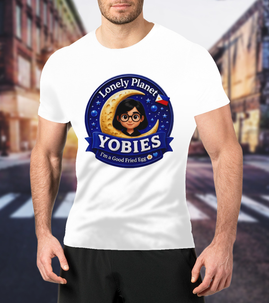 Lonely Planet Yobies I'm A Good Fried Egg Moon And Stars T-Shirt