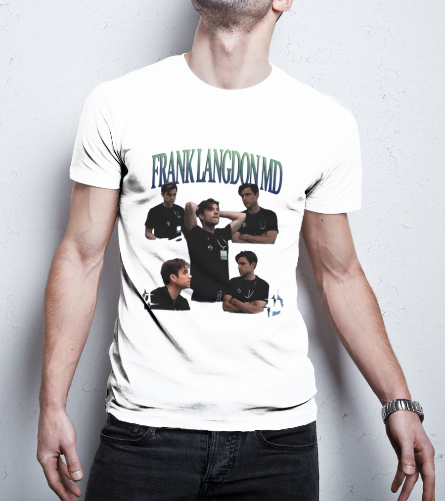 FRANK LANGDON MD Doctor Medical TV Show Character Stethoscope And ID T-Shirt