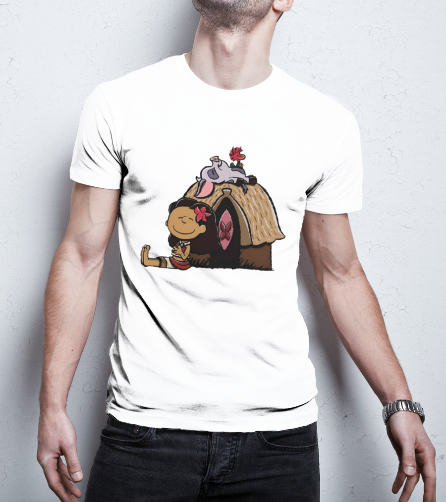 Moana Pua Heihei Peanuts Doghouse Cartoon T-Shirt
