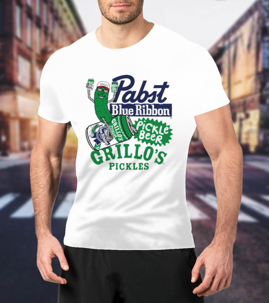 Pabst Blue Ribbon Grillo's Pickles Pickle Beer Festival 2023 T-Shirt