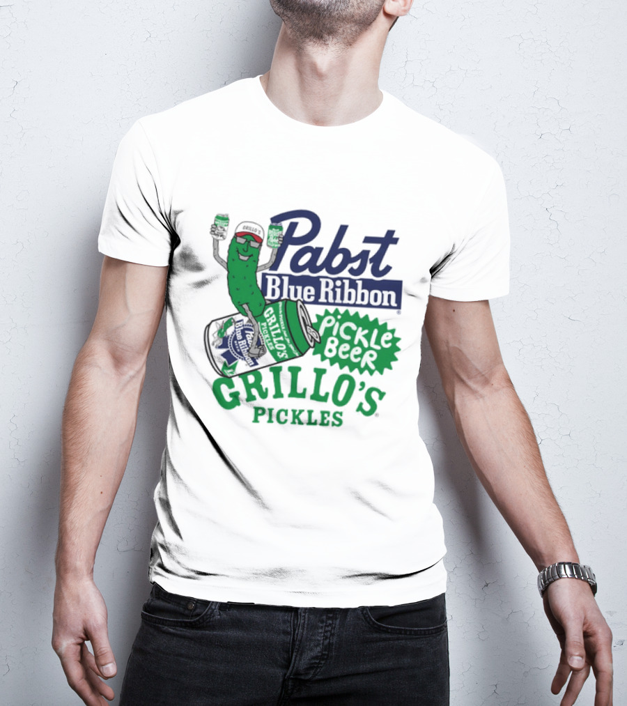 Pabst Blue Ribbon Grillo's Pickles Pickle Beer Festival 2023 T-Shirt