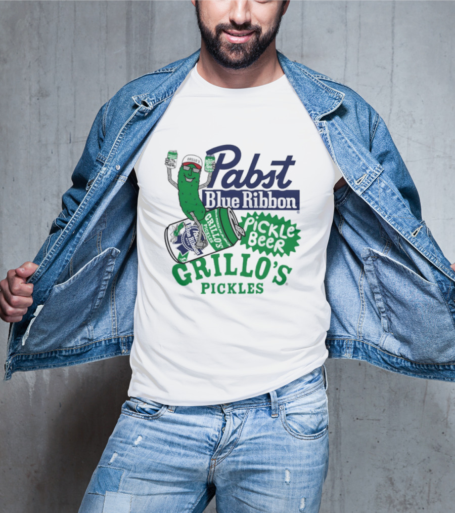 Pabst Blue Ribbon Grillo's Pickles Pickle Beer Festival 2023 T-Shirt