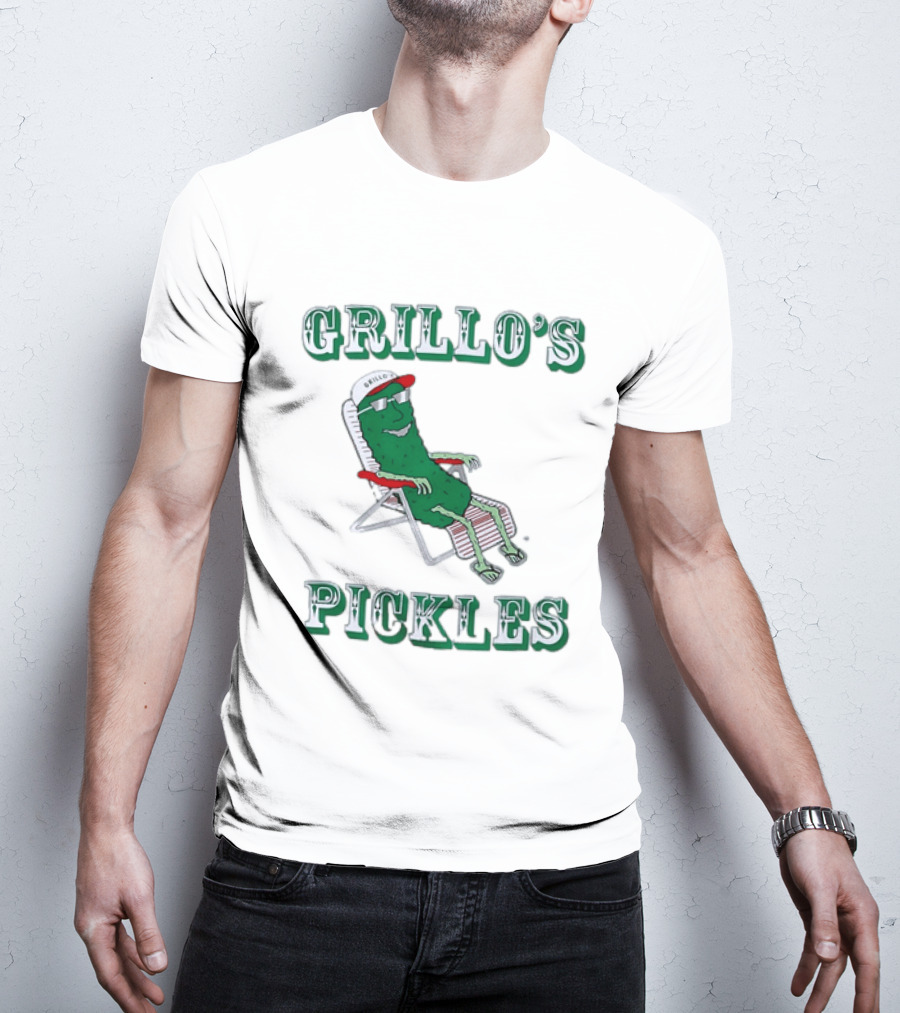 Grillo's Pickles Chill Pickle Relaxing In Chair T-Shirt