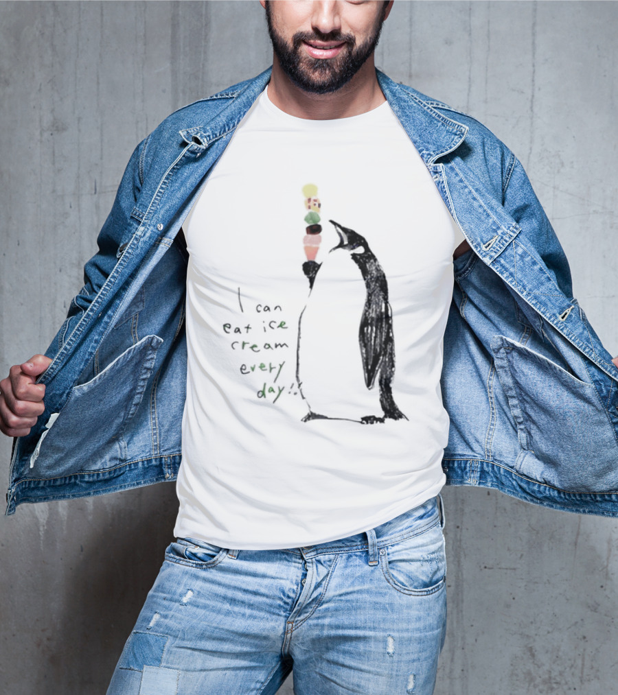 Penguin Eating Ice Cream I Can Eat Ice Cream Every Day T-Shirt