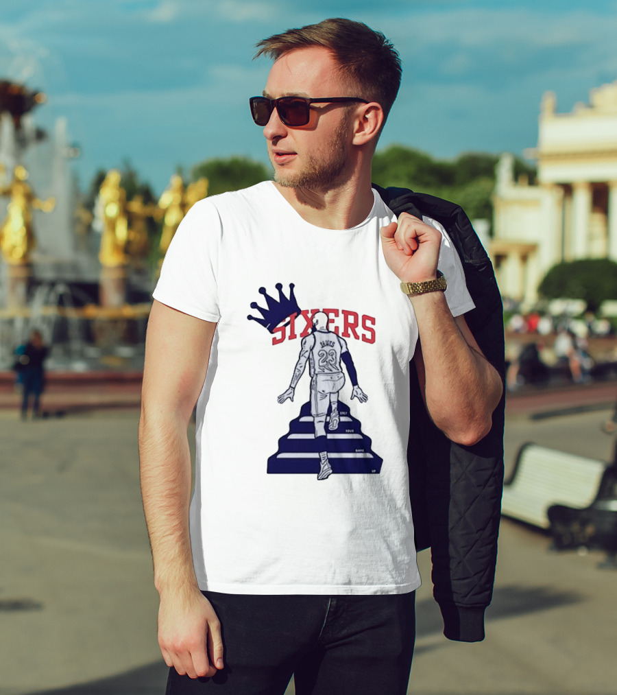 Philadelphia 76ers Sixers Lebron James Crowned Steps Silhouette 23 T-Shirt