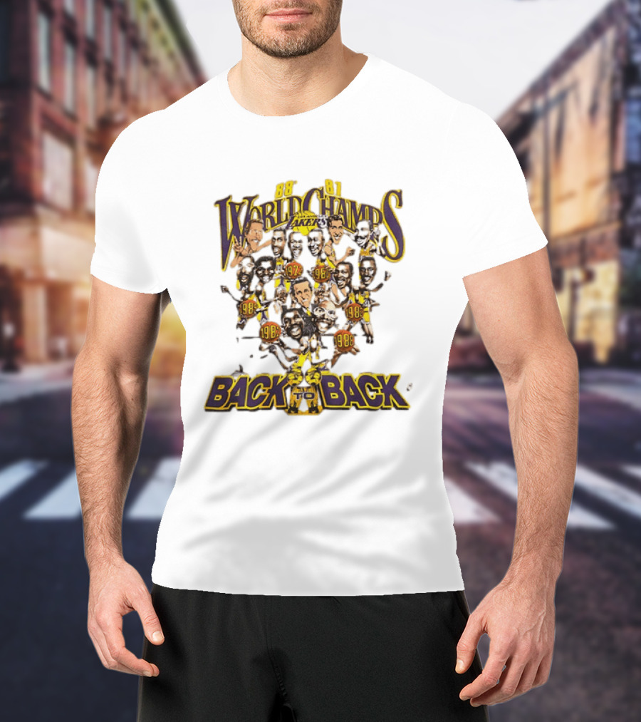 88 89 Lakers World Champs Back To Back T-Shirt