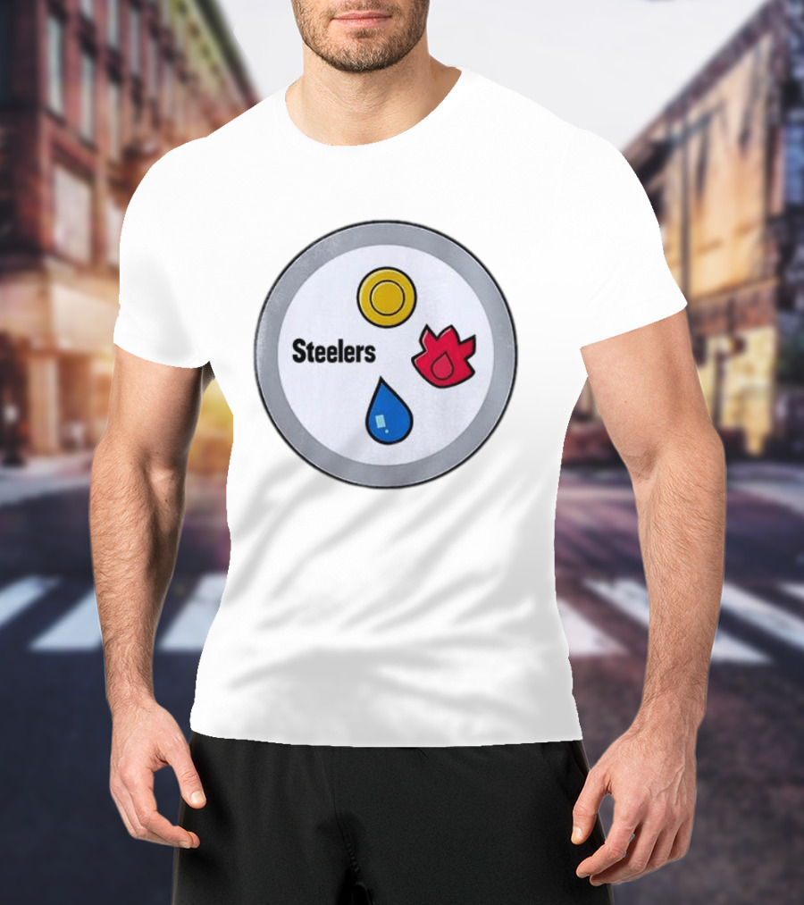 Pittsburgh Steelers Pokemon 30th Anniversary Steelers Water Fire Psychic T-Shirt