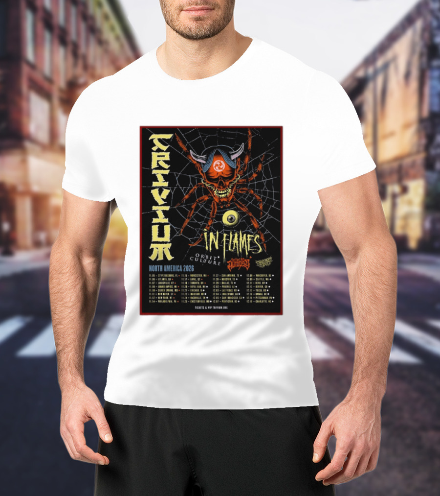 Trivium In Flames Orbit Culture Fit For An Autopsy North America 2026 Tour Dates And Locations T-Shirt