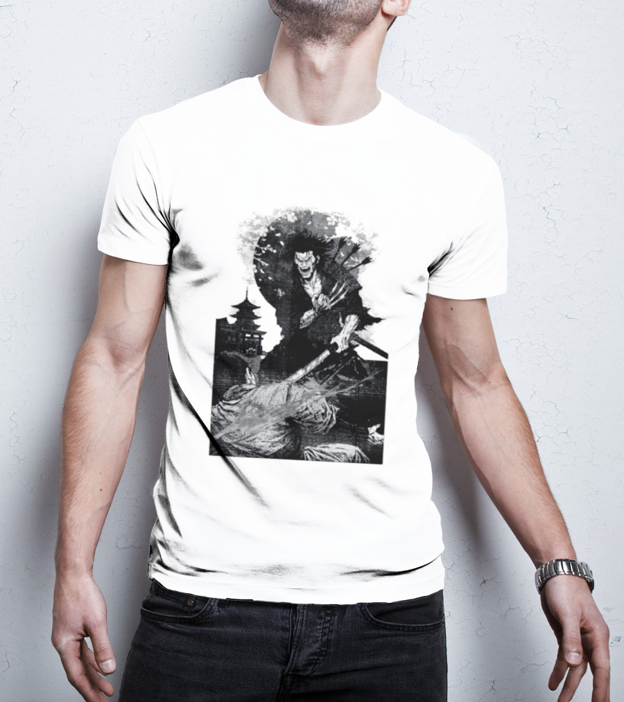 Wolverine Logan Marvel Comics Samurai Japan Sakura Cherry Blossoms Battling Warrior Scene T-Shirt