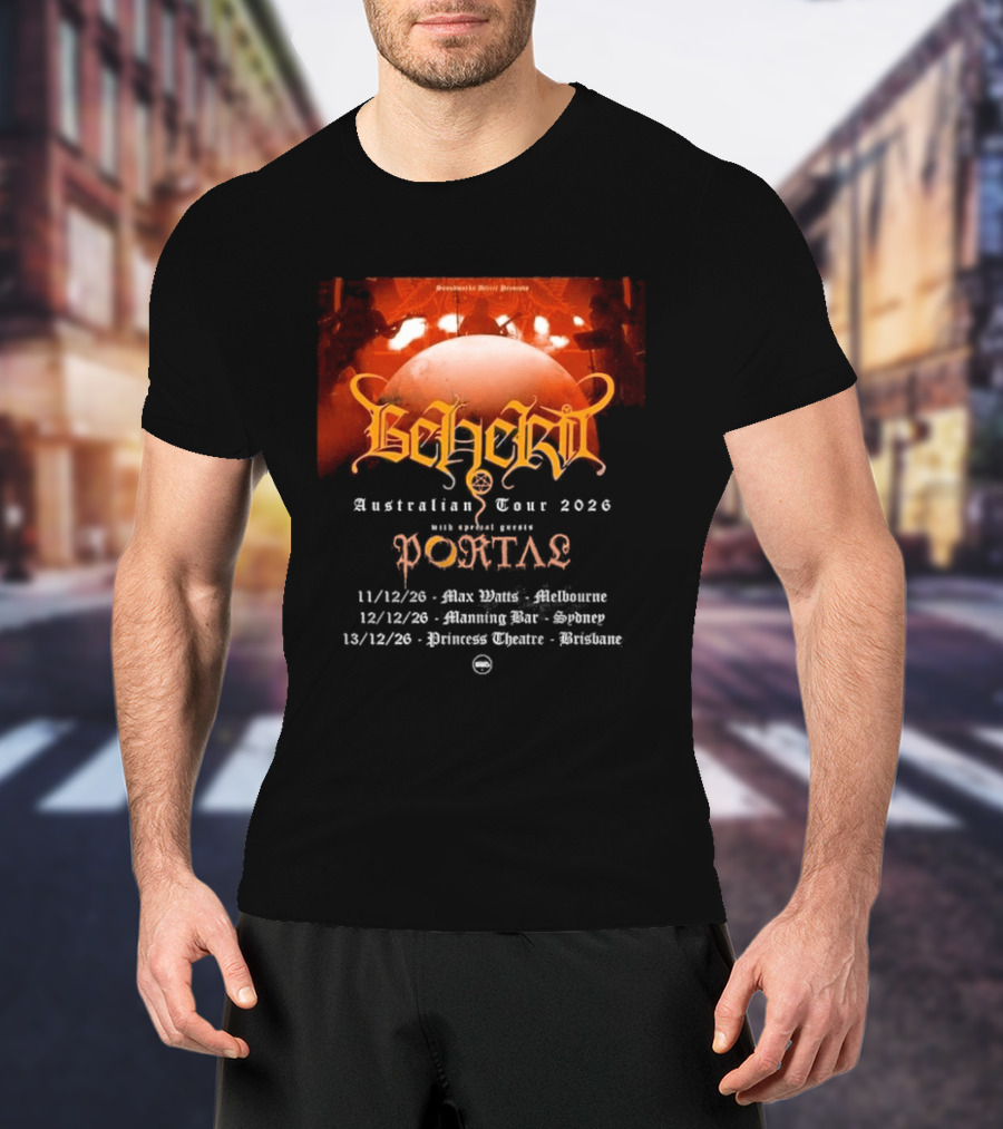 Sombre Dessein Beherit Australian Tour 2026 Special Guests Portal Tour Dates T-Shirt