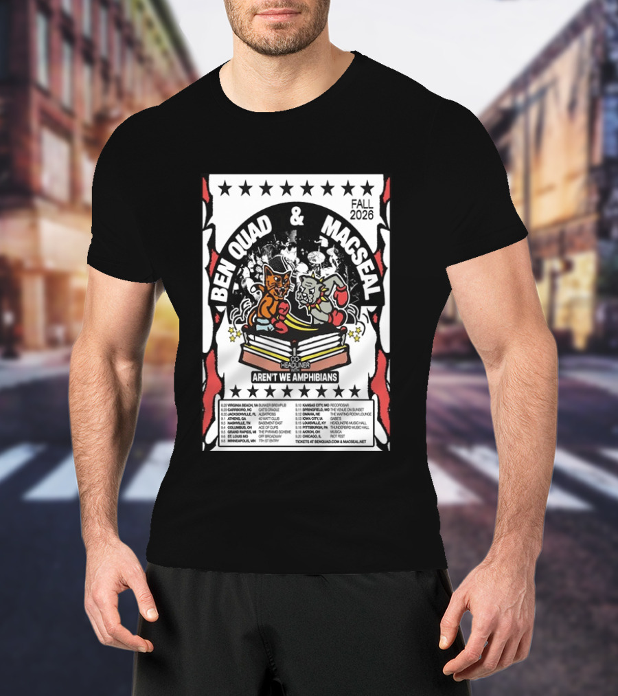 Ben Quad And Macseal Fall 2026 Tour Aren't We Amphibians Co Headliner T-Shirt