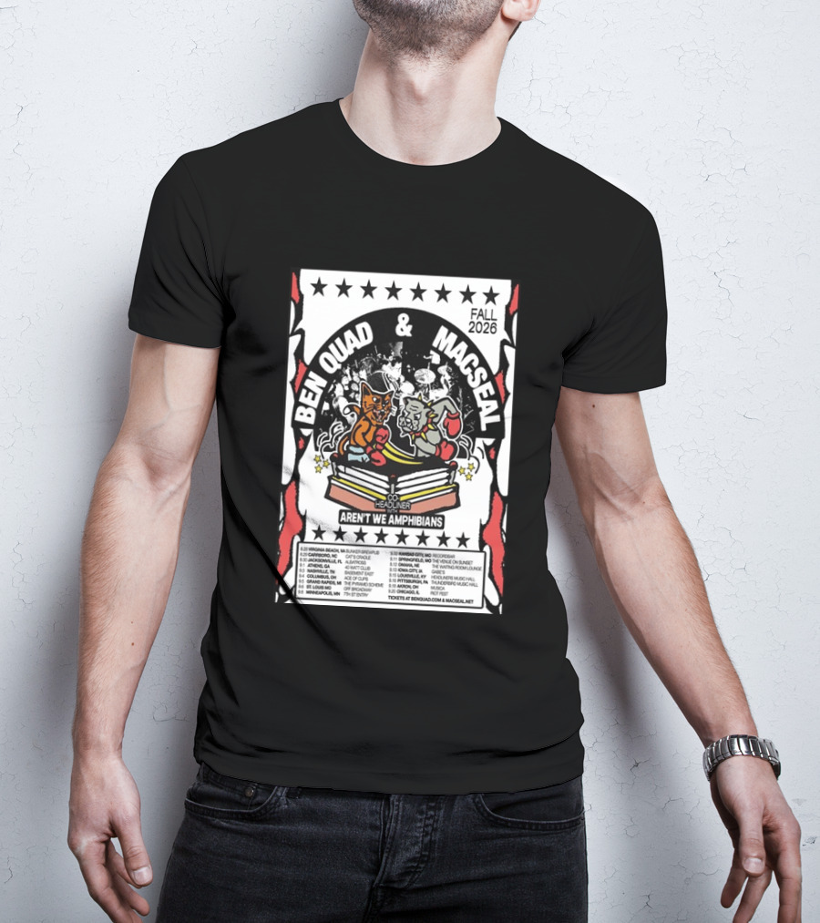 Ben Quad And Macseal Fall 2026 Tour Aren't We Amphibians Co Headliner T-Shirt