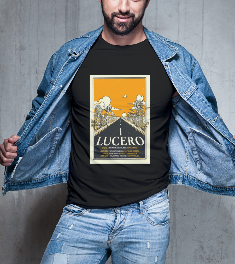 Lucero Playing That Much Further West Portland Seattle Vancouver July 2026 Tour T-Shirt