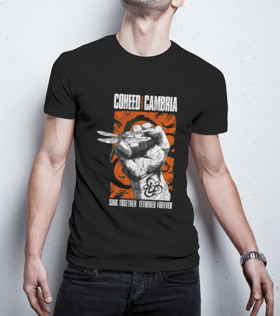 Coheed Cambria Dragonfly Fist Sing Together Tethered Courier T-Shirt