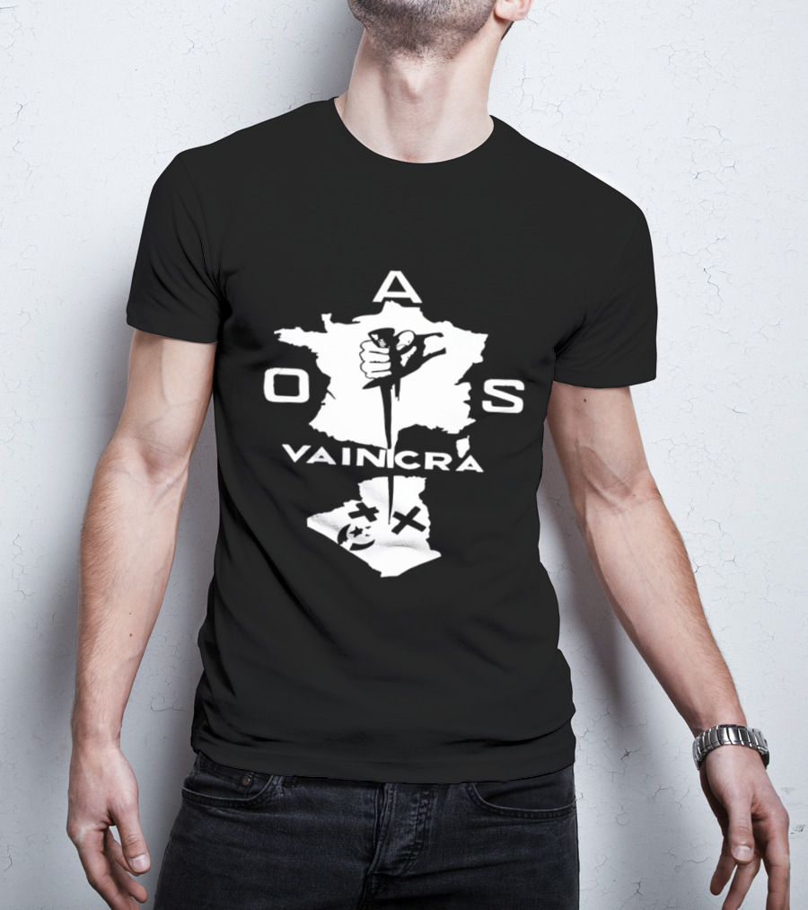 OAS Vaincra France Algeria Map Hand Dagger T-Shirt