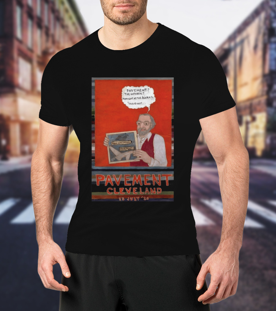 Pavement Cleveland July 23 2026 Illustration With Person Holding Framed T-Shirt