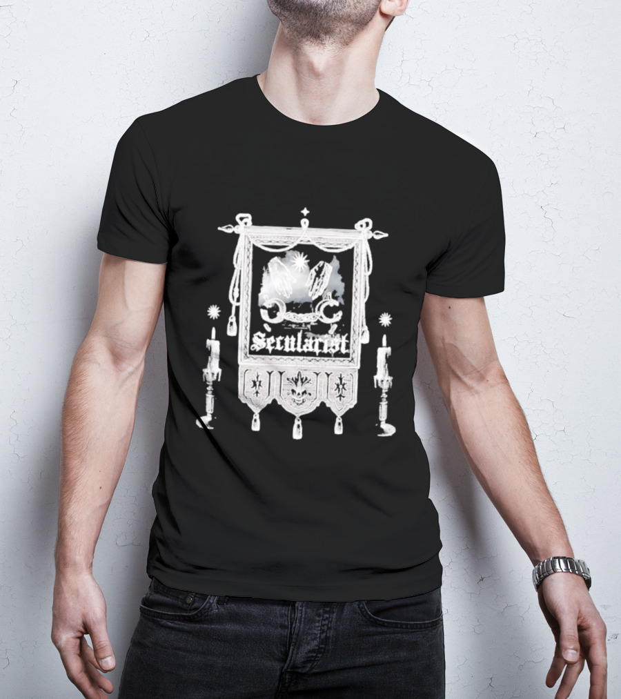 Secularist Symbolism With Chains And Wings On Tapestry T-Shirt