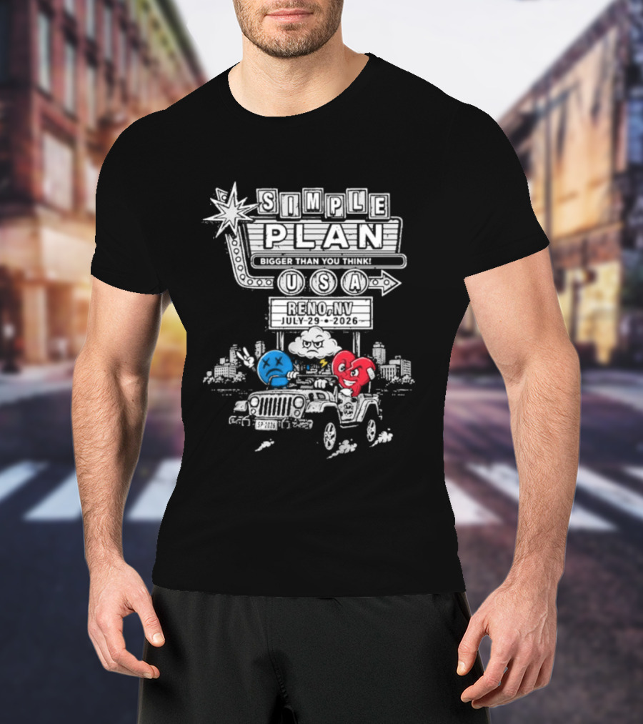 Simple Plan USA Reno NV Grand Theatre July 29 2026 Event T-Shirt