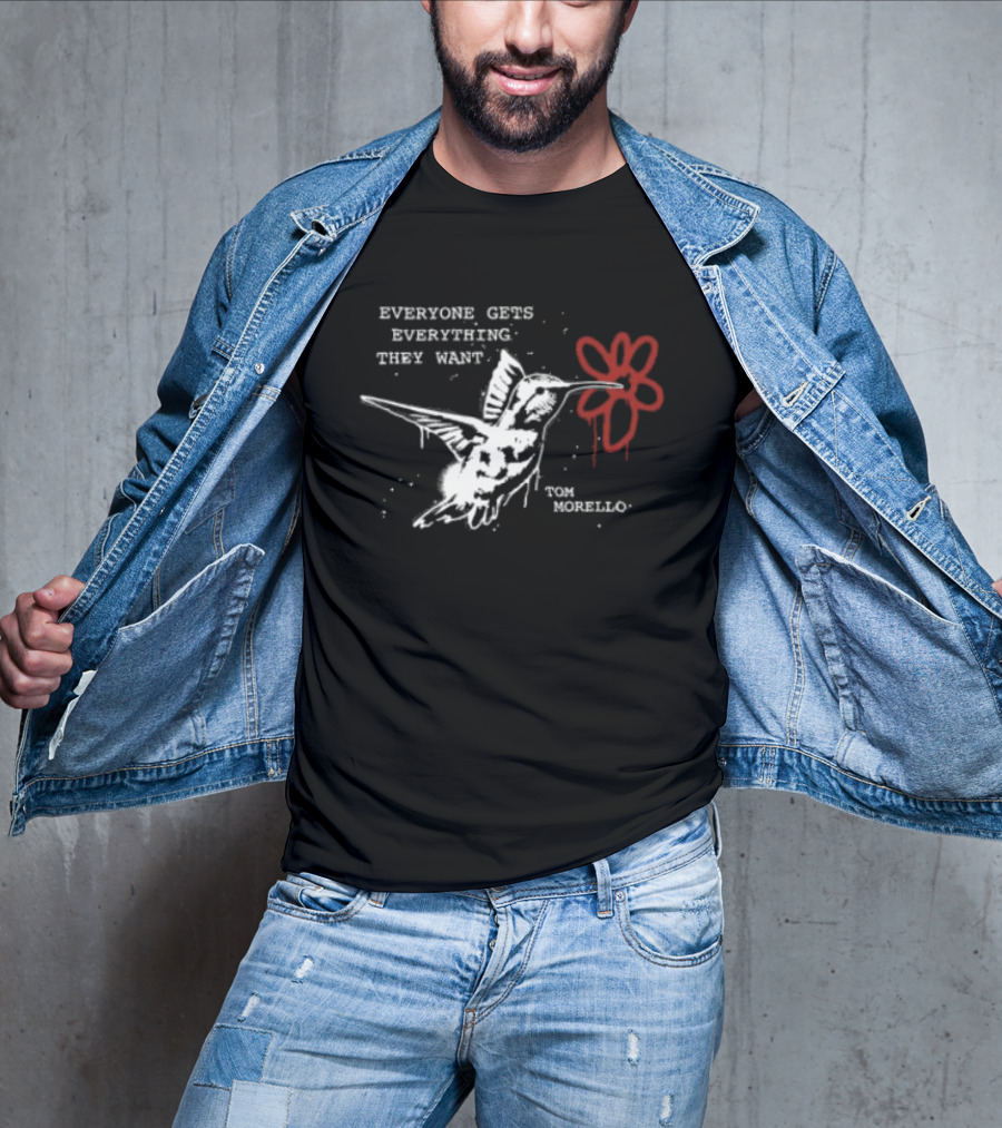 Everyone Gets Everything They Want Tom Morello Bird Flower T-Shirt