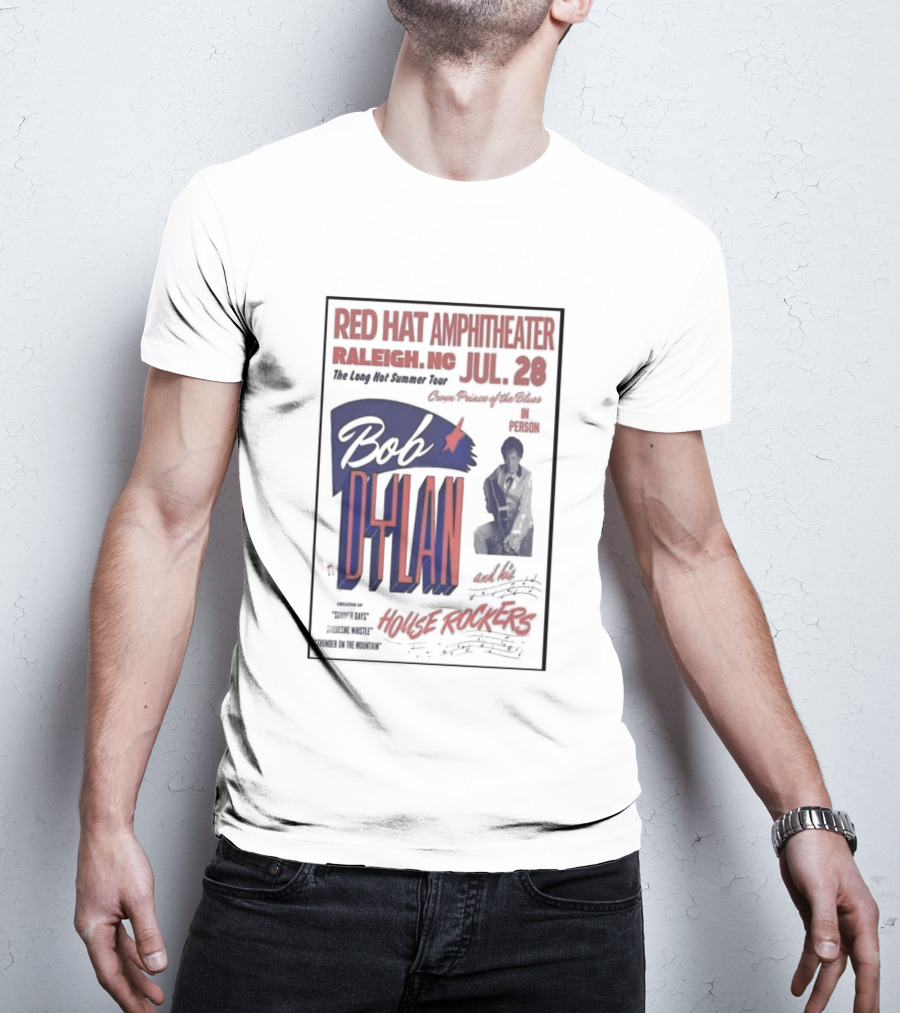 Bob Dylan Live At Red Hat Amphitheater Raleigh NC July 28 2026 T-Shirt