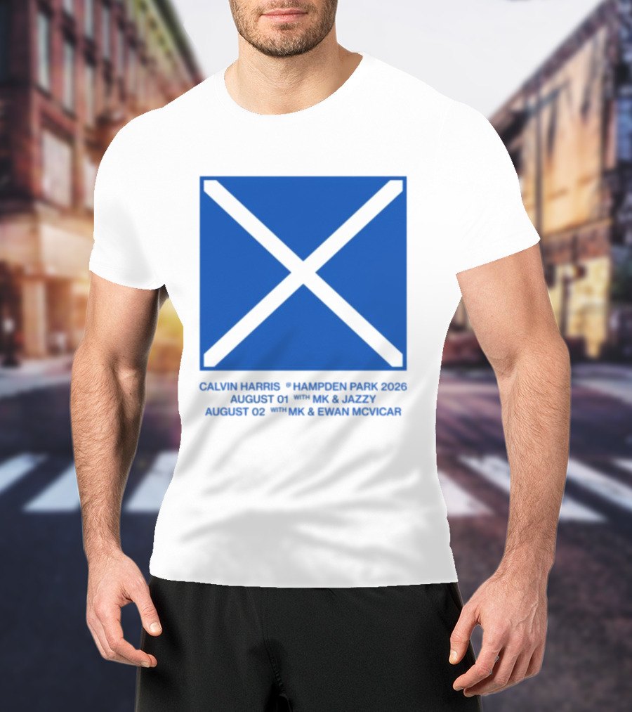 Calvin Harris Hampden Park 2023 Ecru Saltire August MK Jazzy Amber Cox MK Smart Ecuador T-Shirt