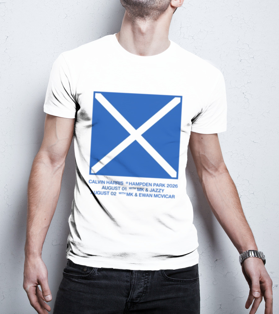Calvin Harris Hampden Park 2023 Ecru Saltire August MK Jazzy Amber Cox MK Smart Ecuador T-Shirt