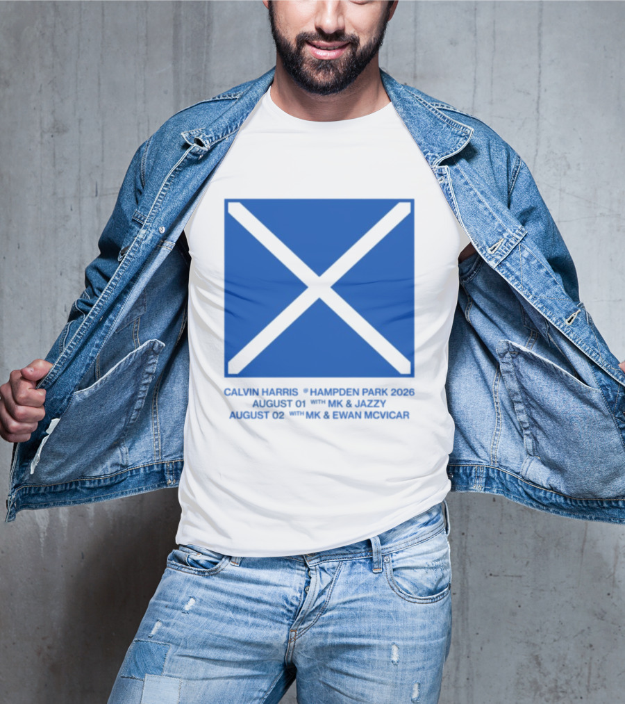 Calvin Harris Hampden Park 2023 Ecru Saltire August MK Jazzy Amber Cox MK Smart Ecuador T-Shirt