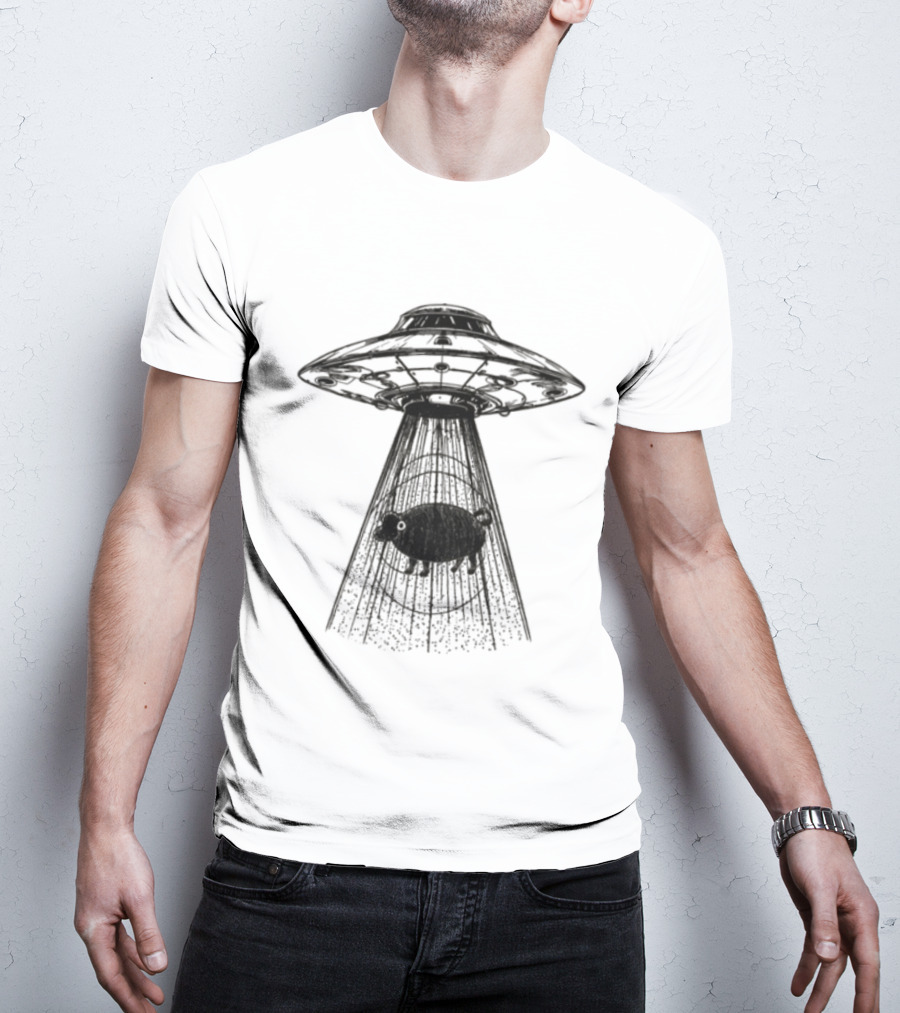 Calvin Harris Ecru UFO Beam White T-Shirt