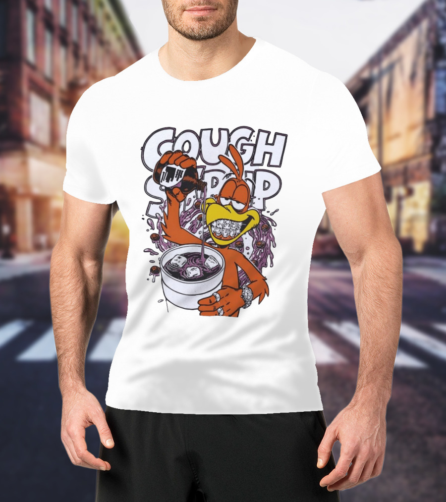 Cough Syrup Toucan Purple Drink Ice Braces Cartoon T-Shirt
