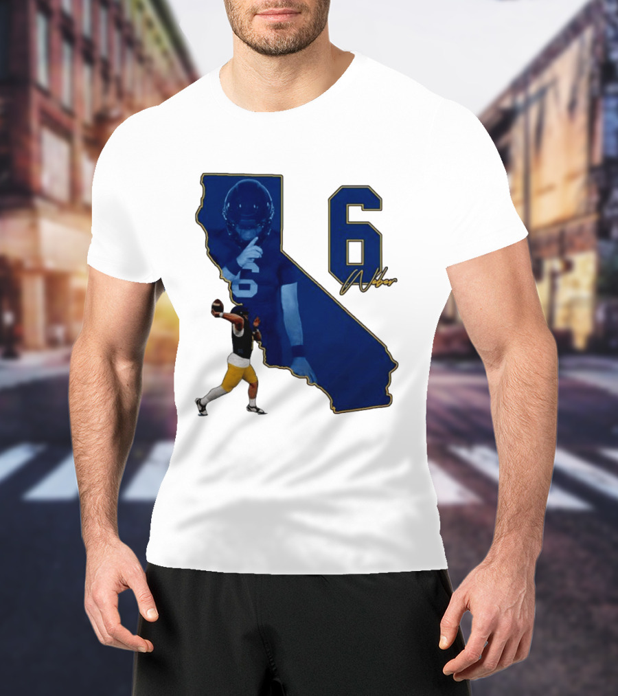 Dane Weber Number 6 California Golden Bears NCAA Map T-Shirt