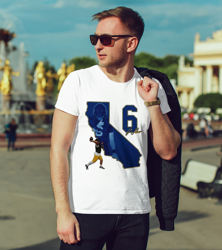Dane Weber Number 6 California Golden Bears NCAA Map T-Shirt