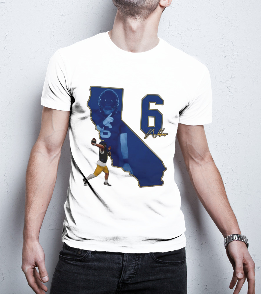 Dane Weber Number 6 California Golden Bears NCAA Map T-Shirt