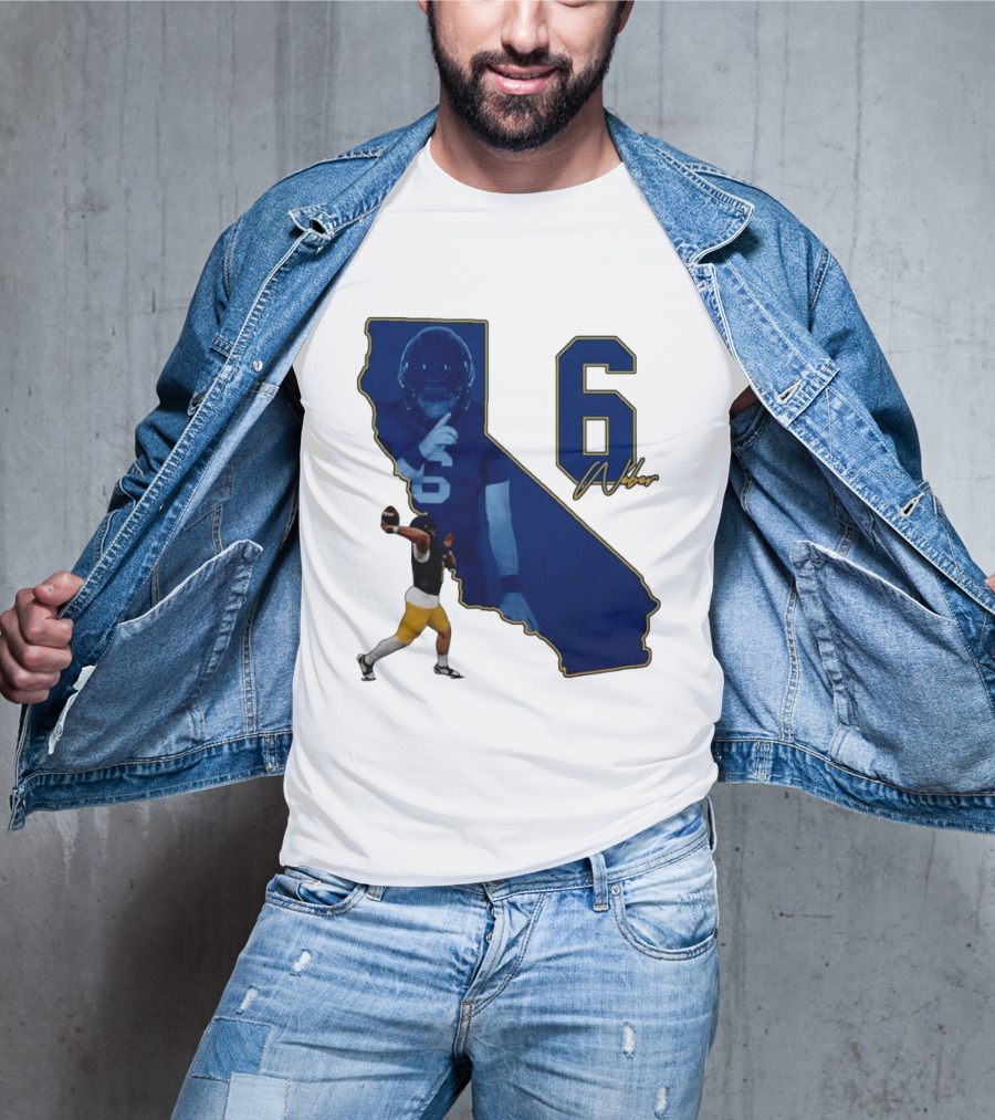 Dane Weber Number 6 California Golden Bears NCAA Map T-Shirt