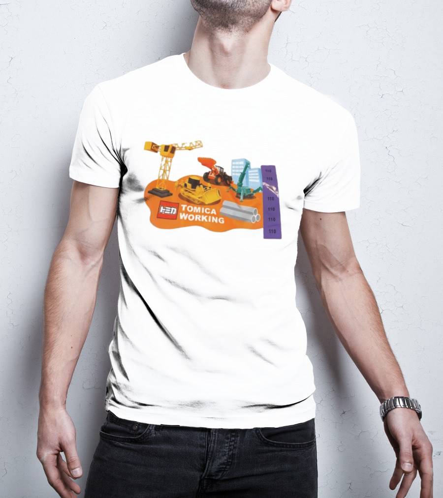 Tomica Working Construction Vehicles Crane Excavator Bulldozer T-Shirt