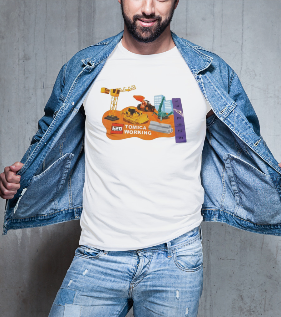 Tomica Working Construction Vehicles Crane Excavator Bulldozer T-Shirt