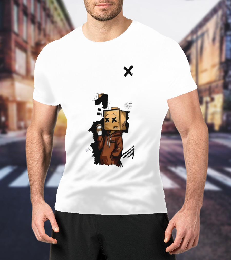 Good Person Box Head Drinking Coffee T-Shirt