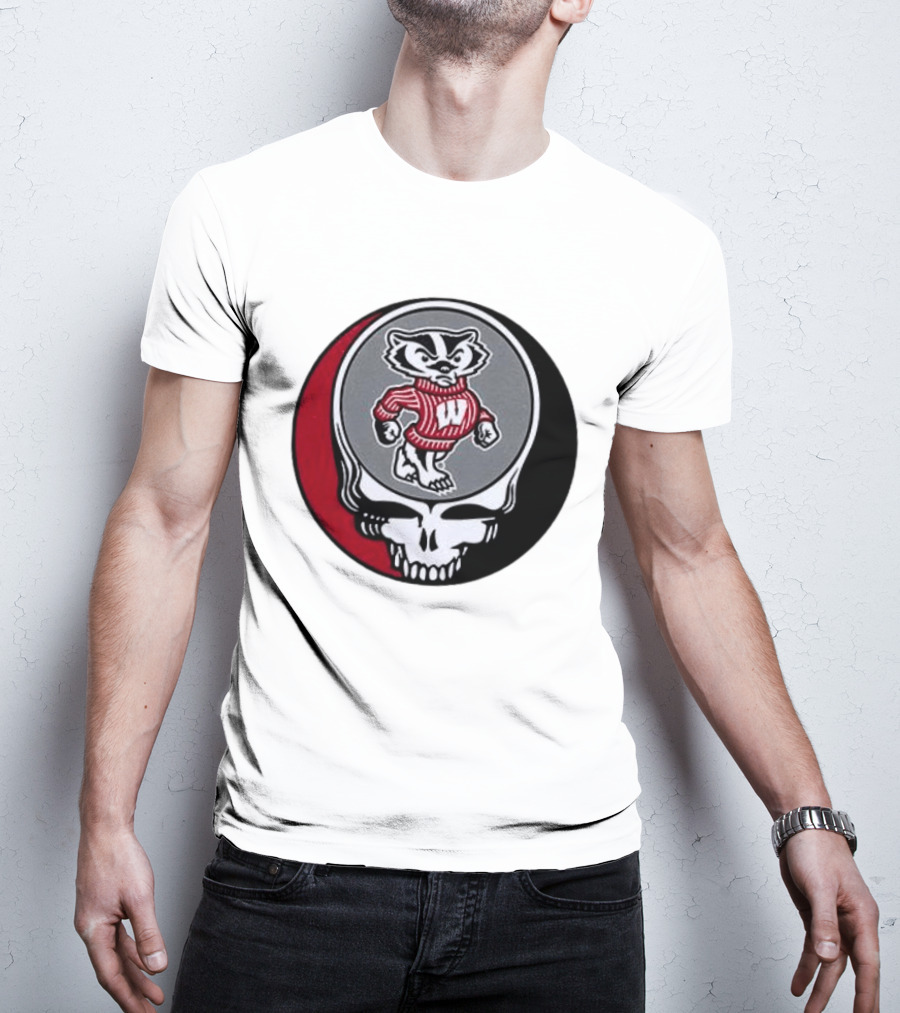 Grateful Dead Wisconsin Badgers Skull And Bucky T-Shirt