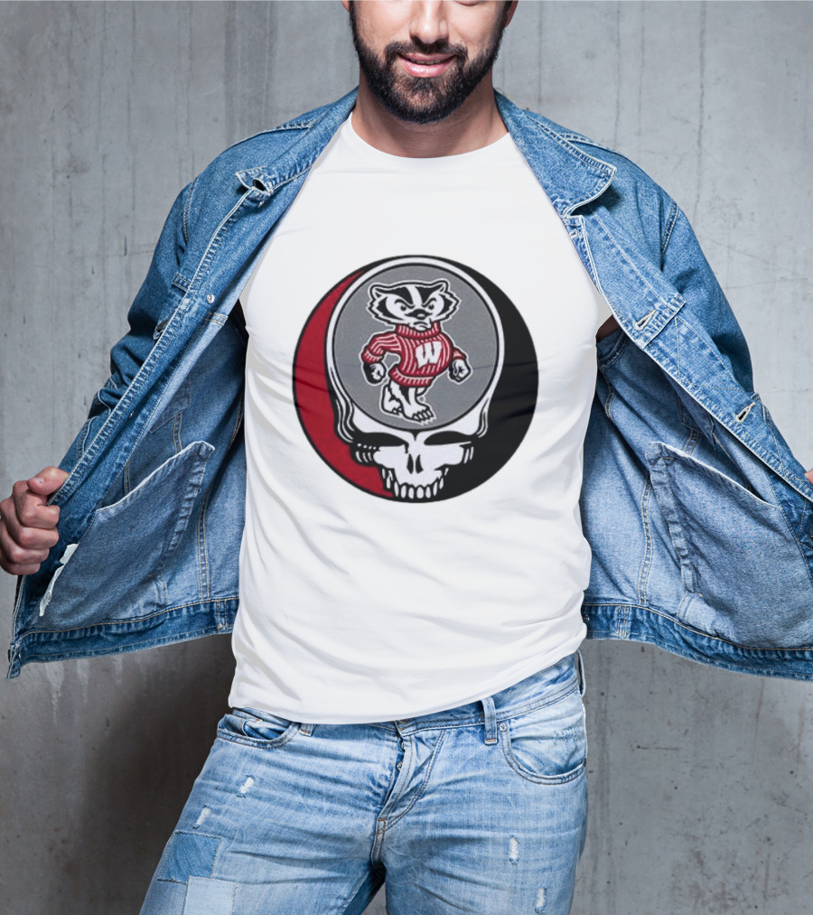 Grateful Dead Wisconsin Badgers Skull And Bucky T-Shirt