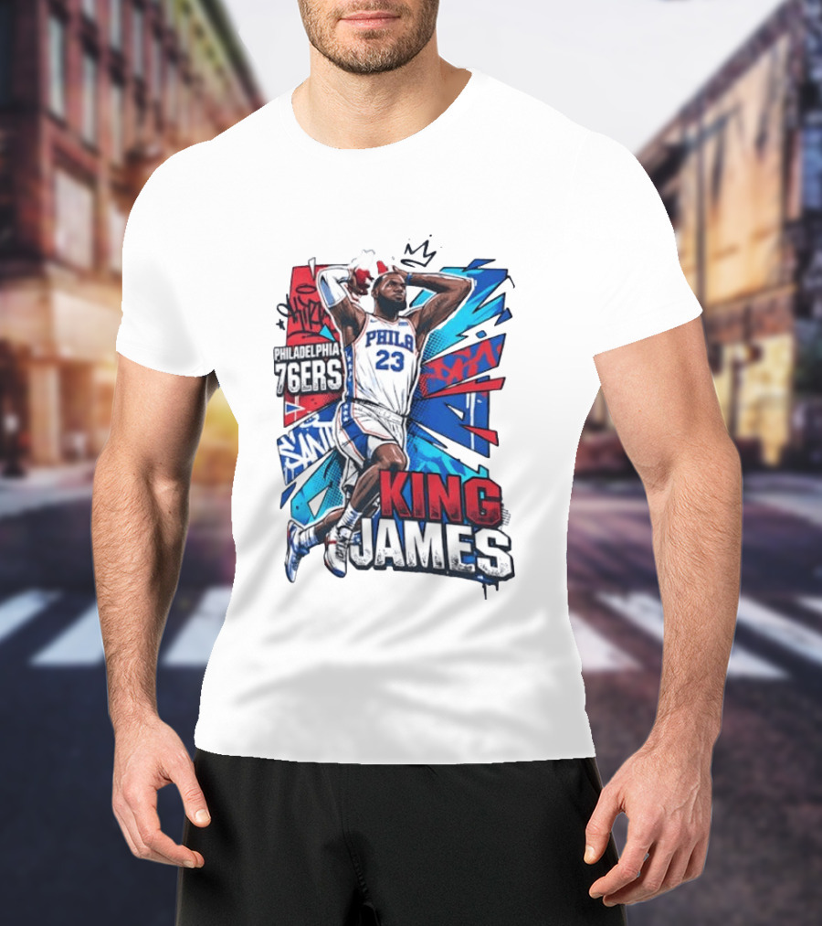 Philadelphia 76ers King James No 23 Dunk Basketball T-Shirt