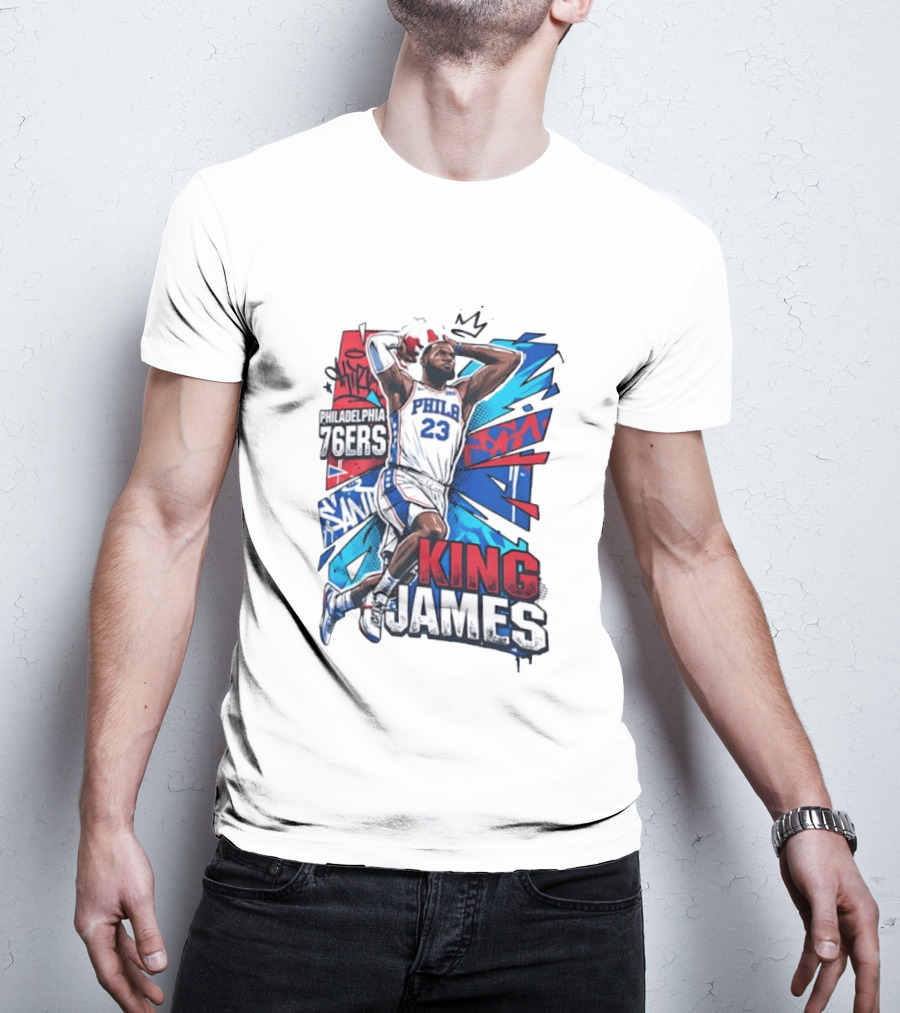 Philadelphia 76ers King James No 23 Dunk Basketball T-Shirt