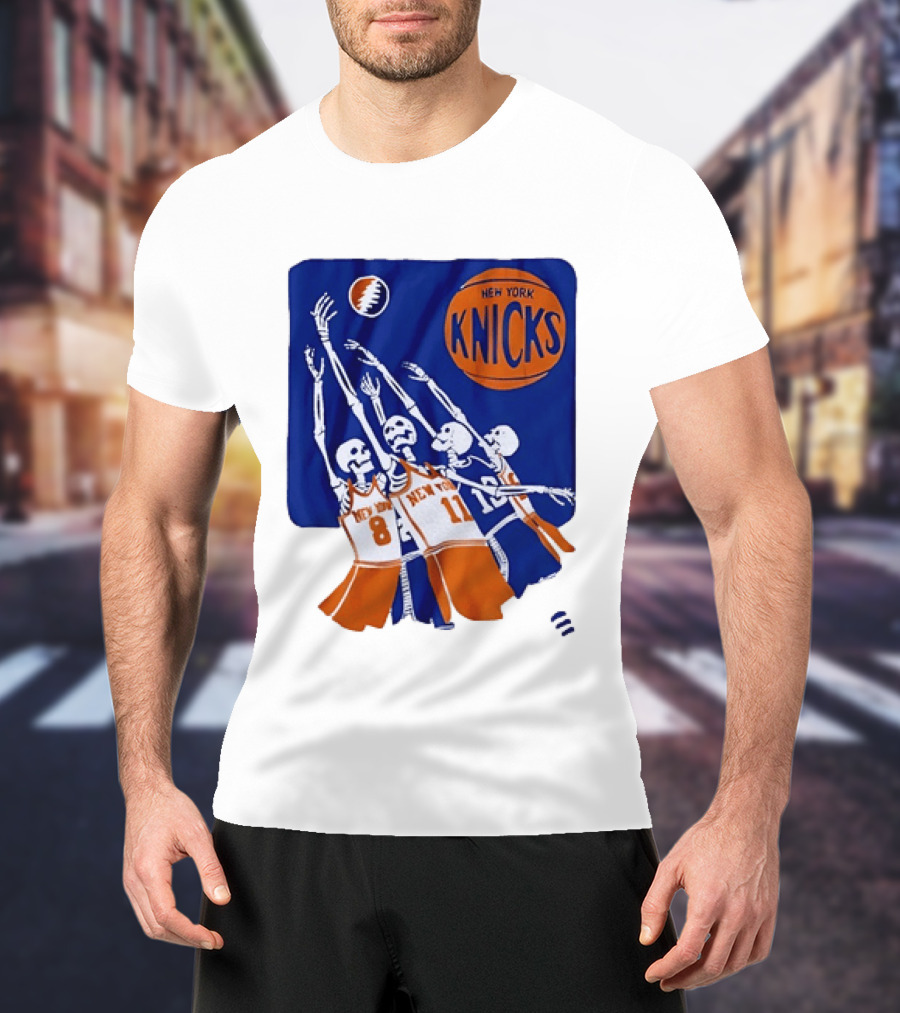 New York Knicks Skeleton Players Jersey Number 8 And 11 Basketball Team T-Shirt