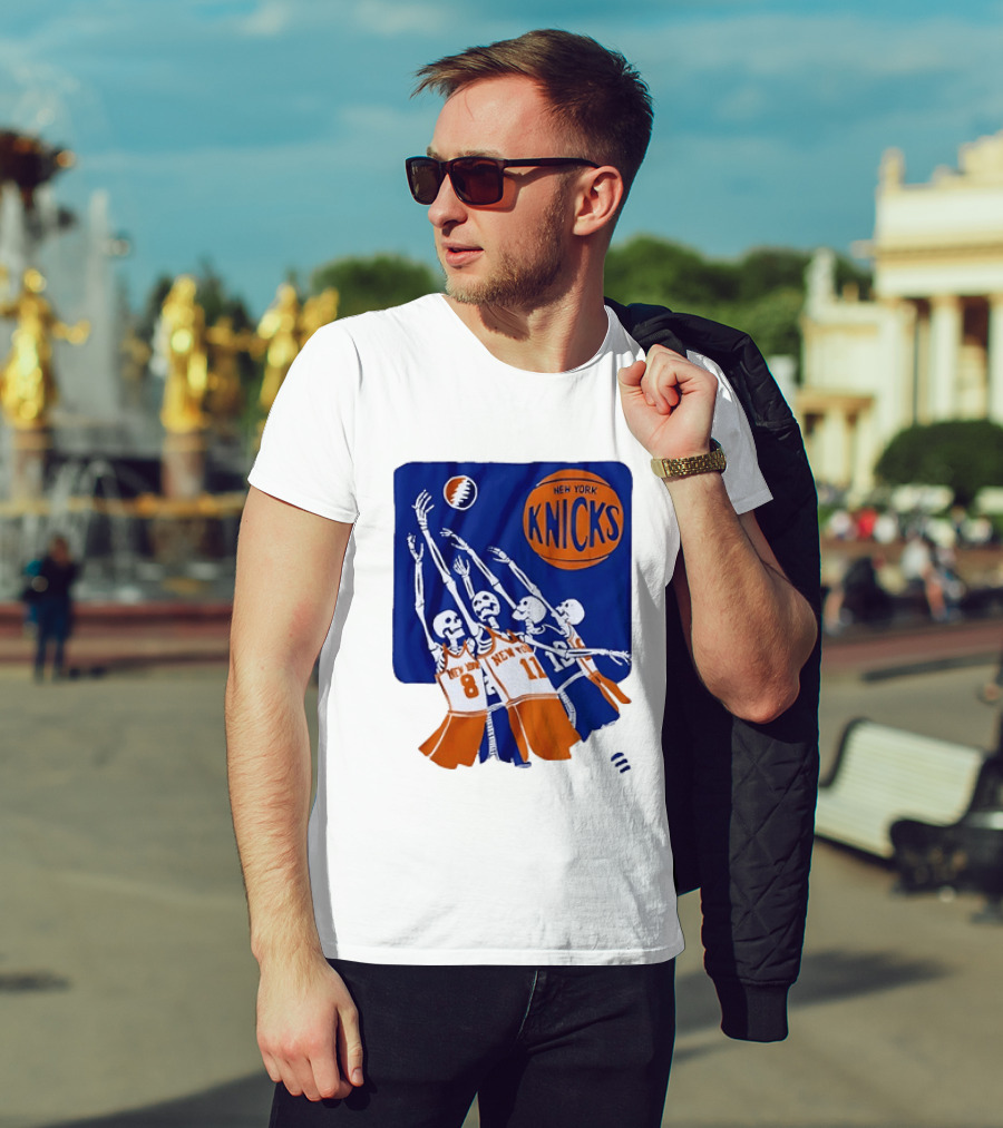 New York Knicks Skeleton Players Jersey Number 8 And 11 Basketball Team T-Shirt