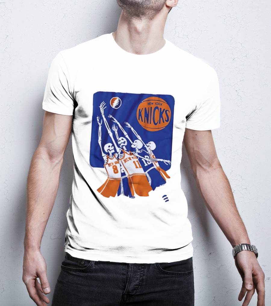 New York Knicks Skeleton Players Jersey Number 8 And 11 Basketball Team T-Shirt
