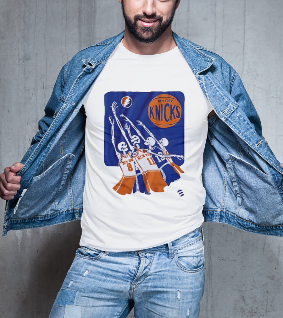 New York Knicks Skeleton Players Jersey Number 8 And 11 Basketball Team T-Shirt