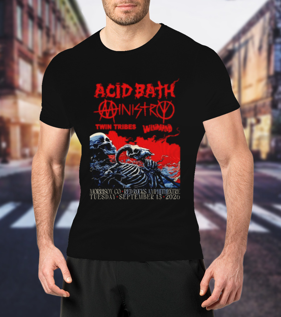 Acid Bath Ministry Twin Tribes Windhand Red Rocks Amphitheatre September 2026 Concert T-Shirt