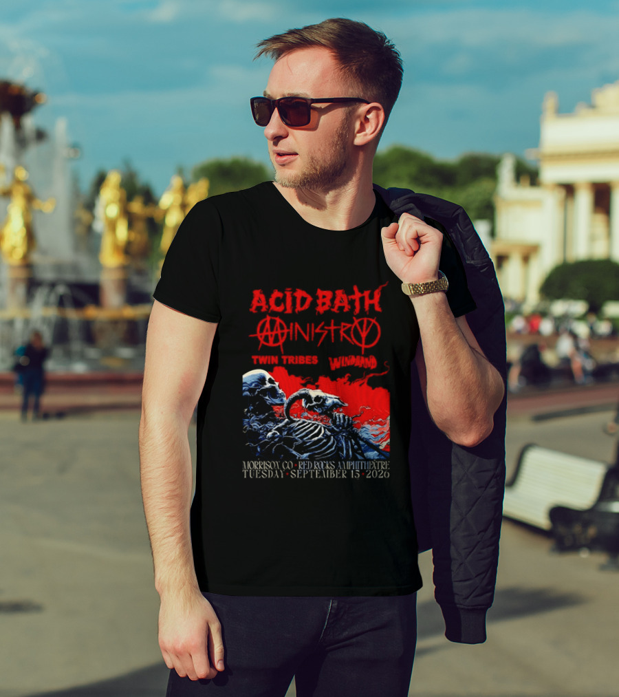 Acid Bath Ministry Twin Tribes Windhand Red Rocks Amphitheatre September 2026 Concert T-Shirt