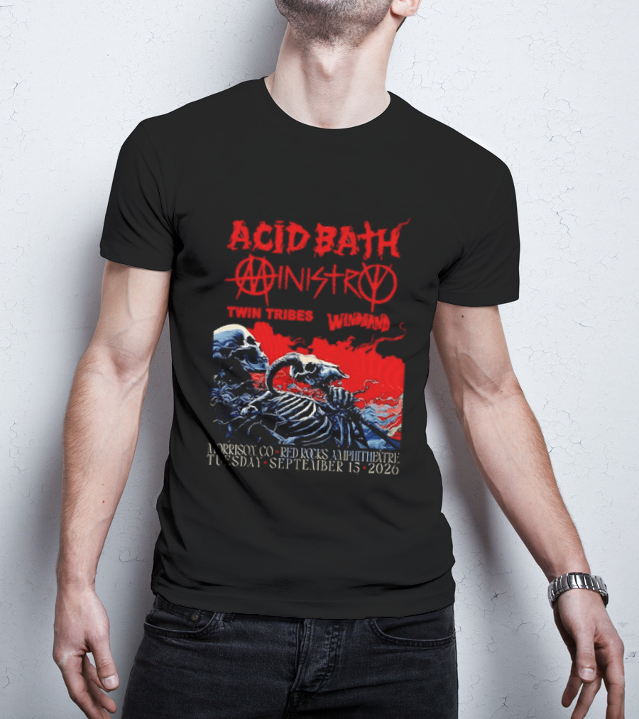 Acid Bath Ministry Twin Tribes Windhand Red Rocks Amphitheatre September 2026 Concert T-Shirt